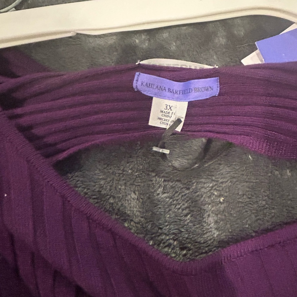 Future Collective Purple Ribbed Top - Picture 2 of 5